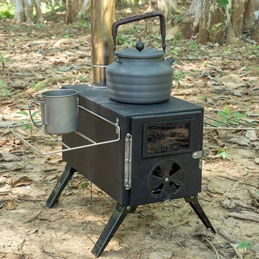 

Smilodon-Camping Wood Burning Stove for Tent Multifunctional Carbon Steel Firewood Stove Outdoor Heating Cooking Stove