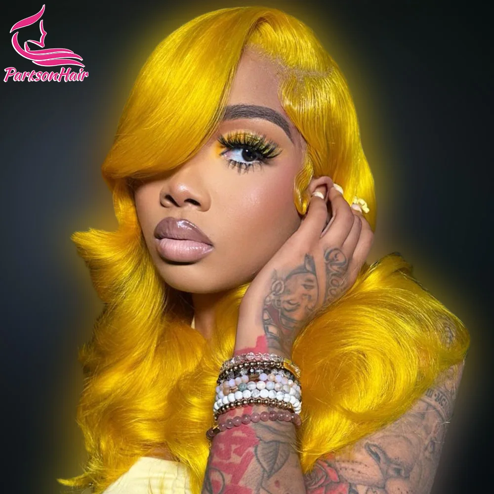 Wig 13x6 Hd renda madu kuning rambut manusia prepked Brazilan 13x4 HD tulang lurus Frontal 613 Wig berwarna untuk wanita