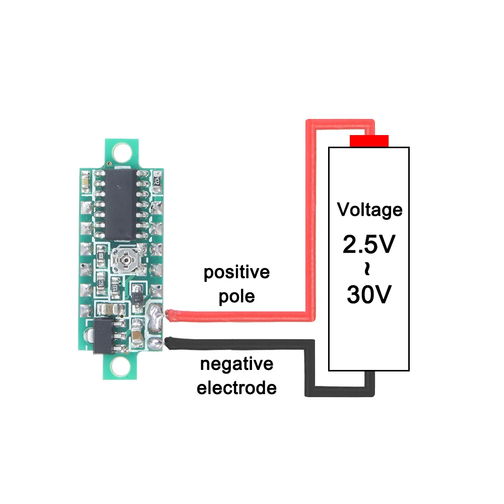 0.28 Inch DC LED Digital Voltmeter 0-100V Voltage Meter Auto Car Mobile Power Voltage Tester Detector 12V Red Green Blue Yellow