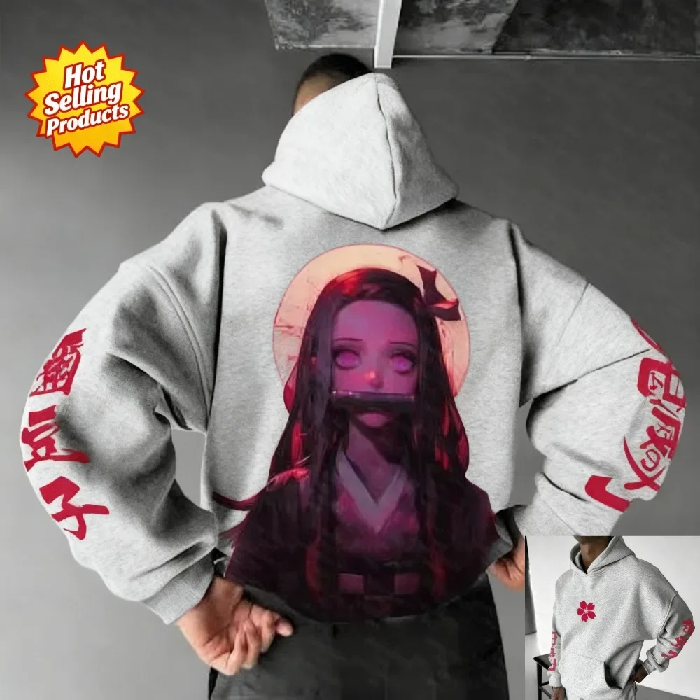 新しいアニメデーモンスレイヤーパーカー善逸阿賀津麻綿スウェットシャツ男性女性特大ルーズフィット快適ストリート秋冬 ​