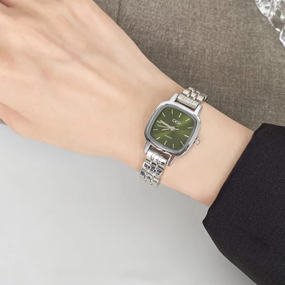 Fashion temperament minimalist luxury square art steel belt with quartz women's watch