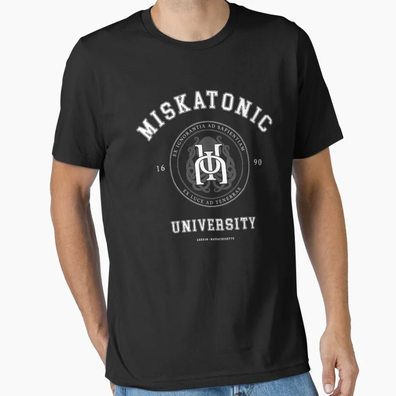 

Miskatonic University 1128 Scary Halloween Gift T shirt for man Large size Tops Horror Cthulhu Scifi Printed clothes