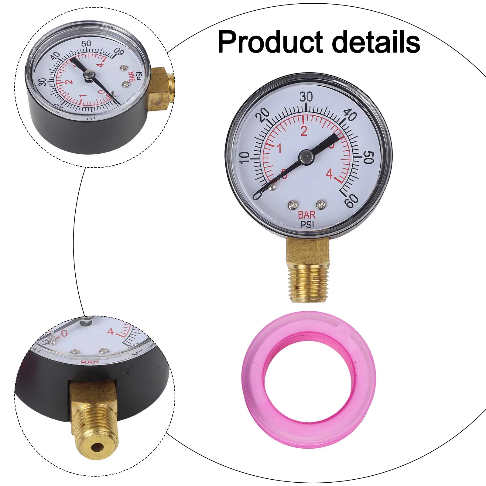 Upgrade Your Pool Filter with ECX270861 Bottom Mount Pressure Gauge Compatible with Multiple For Hayward Models 60 PSI