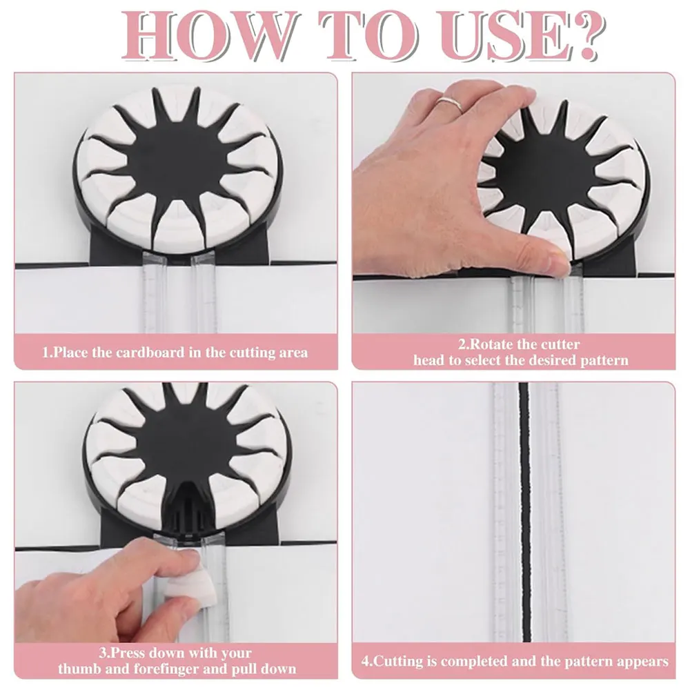 قطعة واحدة 12 في 1 لقطع الورق مع دليل خط القطع، 360 درجة ° دوران، مناسب لسكرابوكينغ اليدوية والبطاقات ورق تغليف صندوق الهدايا. #4