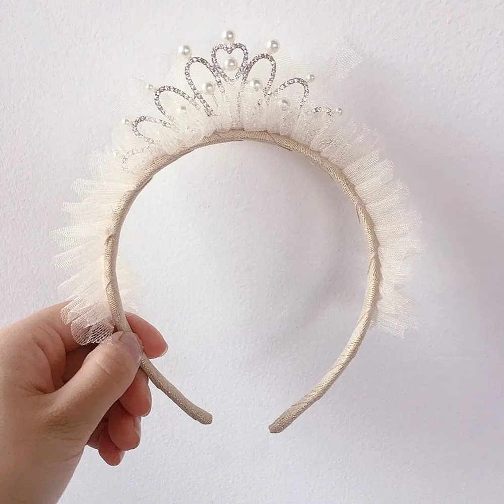 for Party Rhinestone Pearl Children Hair Artifact Princess Hair Band Korean Style Hairpin Crown Hair Hoop Hair Accessories