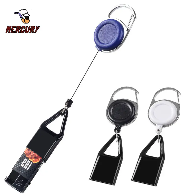 

MERCURY Protable Silicone Lighter Protective Case Lighters Holder Sleeve Clip with Retractable Keychain Smoking Accessories