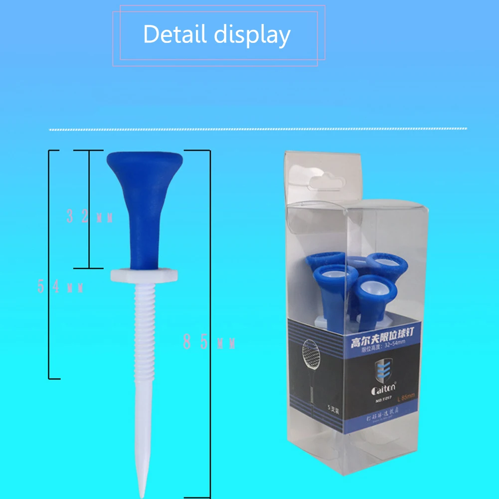 

5pcs/box Golfer Ball Tees Height Adjustable Outdoor Sports Accessories Training Ball Stand Tees 86mm Long for Golfer Practice