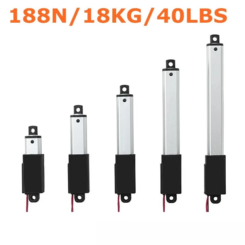

6V 12V 24V Micro New Linear Actuator DC Motor 30/50/75/100/150mm Stroke Customized 188N for Remote Controls Robotics Automation