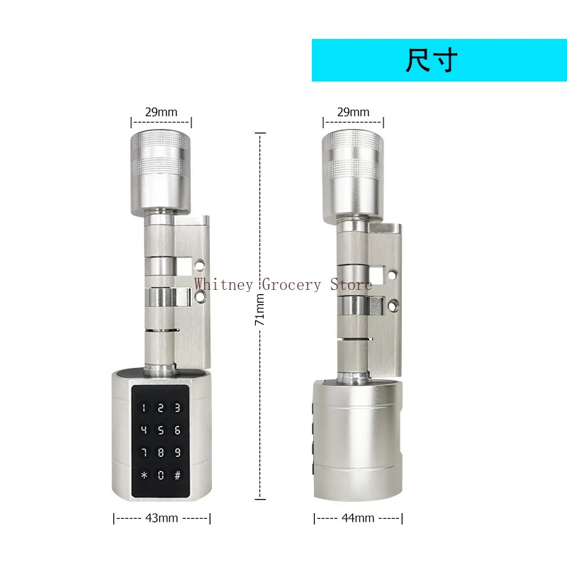 Fingerprint Cylinder Electronic Smart Door Lock Digital Keypad Code Key Card Remote Control Adjustable Home Apartment