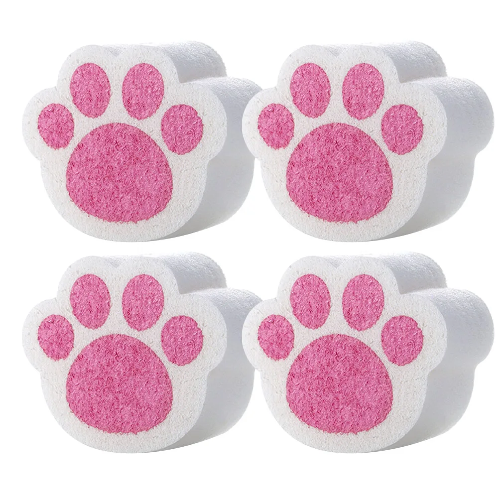 

4 Pcs Cat Claw Cleaning Sponge Sponges Bathroom Household Kitchen Reusable Scrubbing Polyester Acrylic Foam Mirror Scrubber