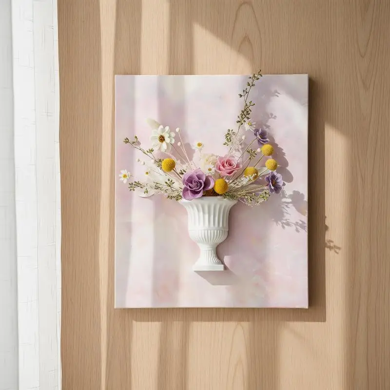 Classic French Oil Painting White Flower Vase for Half Wall DIY Floral Arrangement and Home Styling