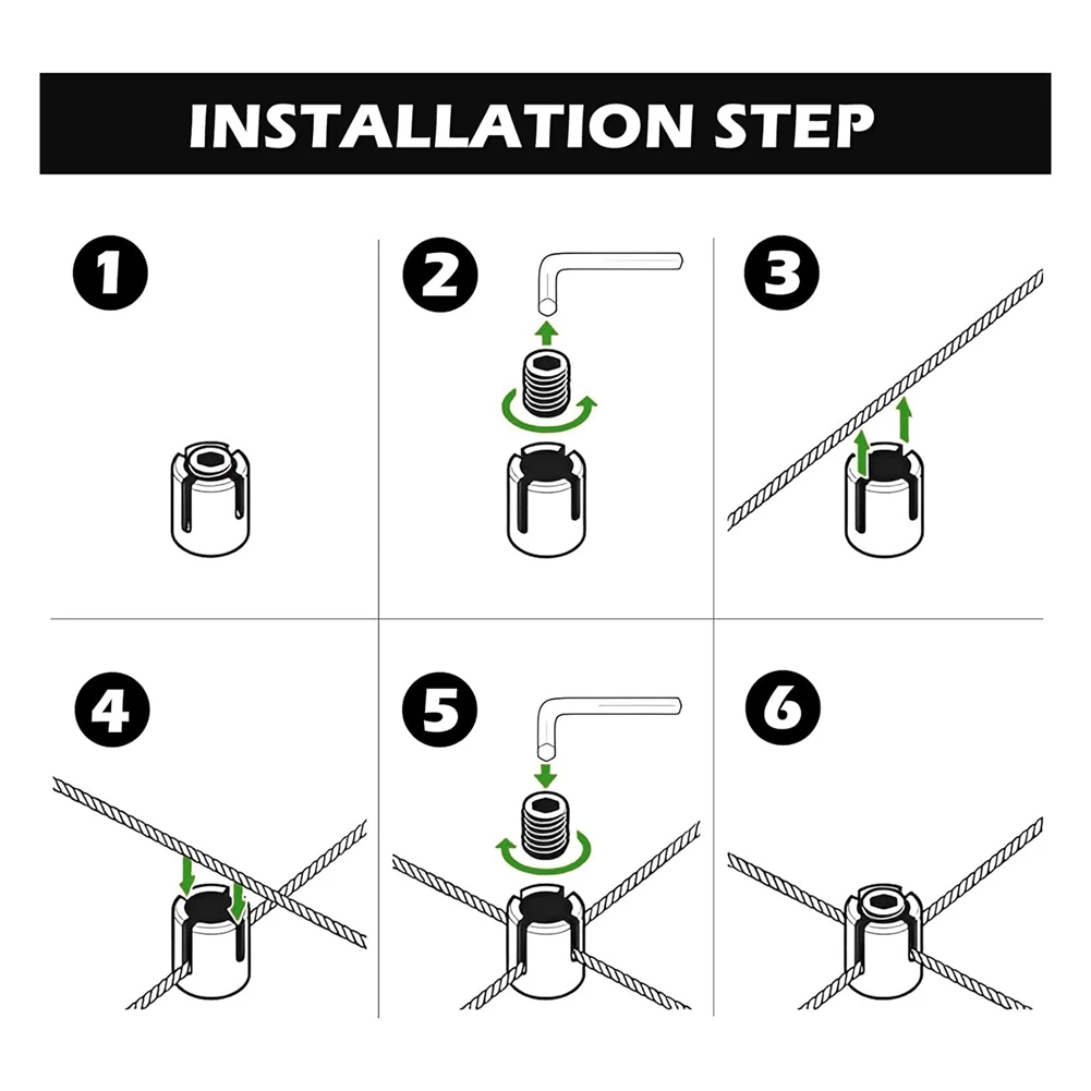 

B62A 20PCS Cross Cable Clamps, Stainless Steel Cross Clamps for 1/8inch Wire Rope or Rod Fittings, No Drilling Required Clips