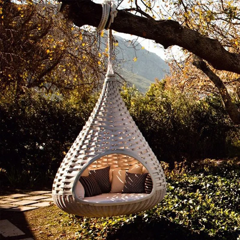 Swing outdoor rattan bed bird's nest, hanging hammock hammock outdoor homestay courtyard hammock