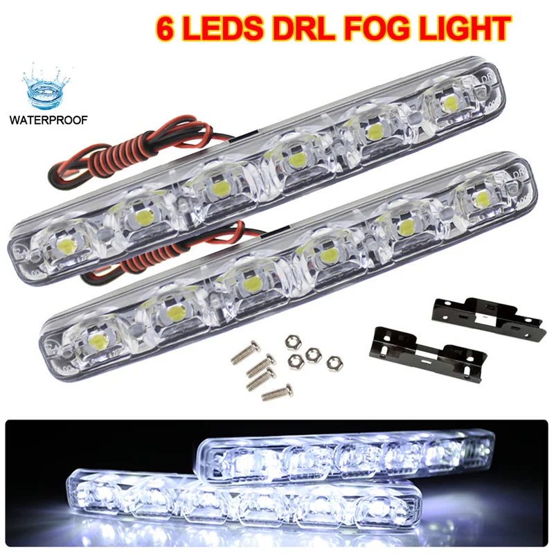 

Universal DC 12V DRL 6 LEDs Car Styling Car Daytime Running Lights Car daytime LED light