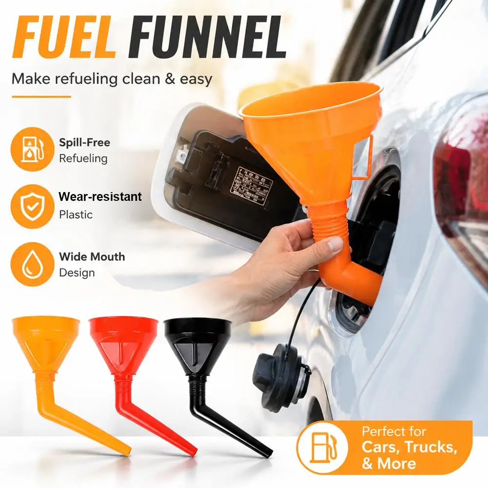 Portable Multifunctional Car Hands-Free Elbow Refueling Funnel Hard Tube Thickened Fuel Funnel for New Energy Vehicles