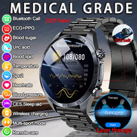 2025New Uric Acid Blood Fat Smart Watch Men Laser therapy AI Medical Grade Diagnostic BP Blood Sugar ECG+PPG Xiaomi Health Watch