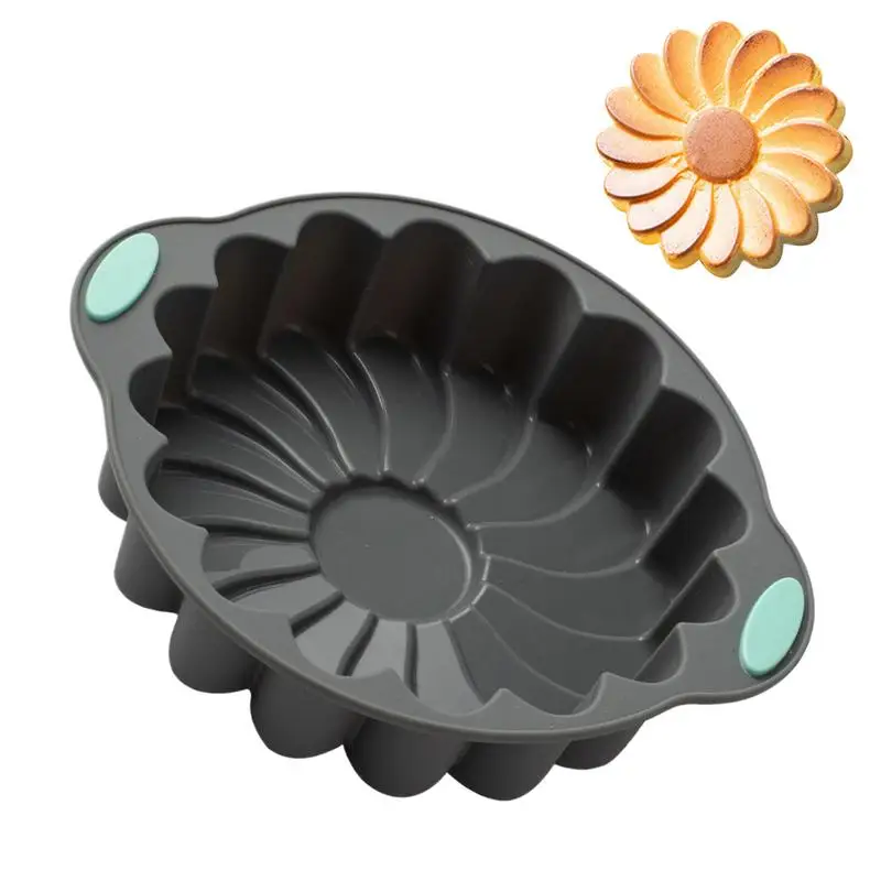Blumen-Silikonform, runde Sonnenblumen-Backformen, wiederverwendbare Blumen-Backformen, große Kuchen-Backformen für den Valentinstag
