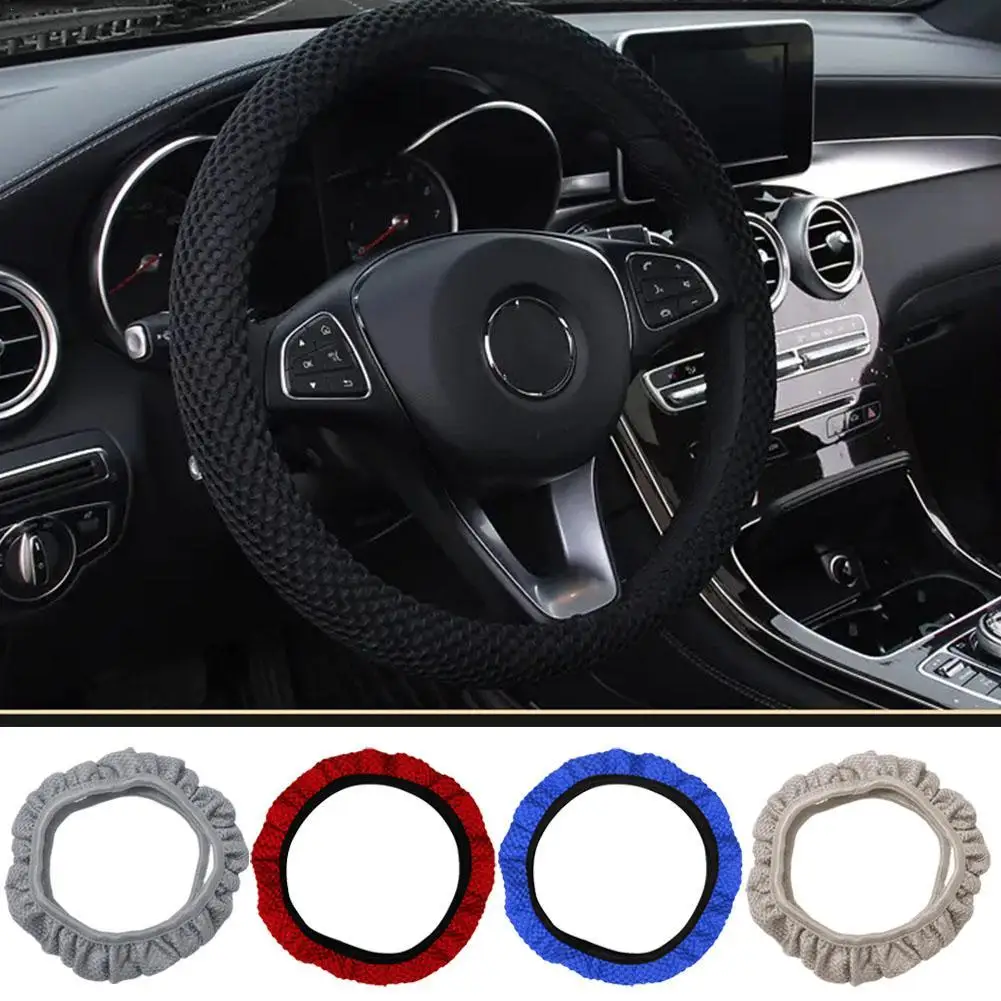 Non-Slip Universal Steering Wheel Cover With Free Elastic Ice Silk Fashionable Car Steering Wheel Cover Accessory