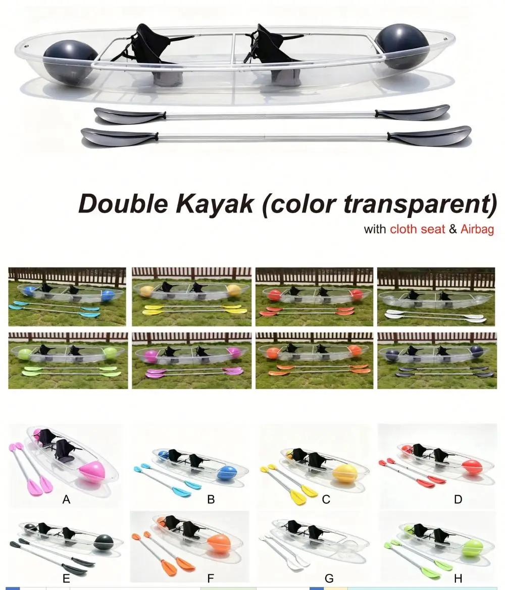Polycarbonate Kayak Seat Side Float Bag 2 Person With Double End Paddle For Photography Factory From China Lumark UV Resistant