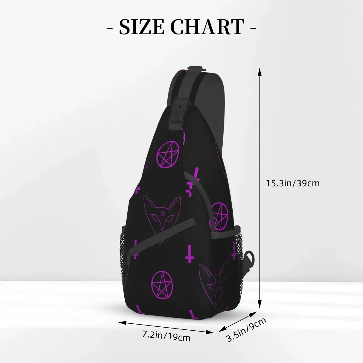 Cross Crucifixion Crossbody Bag Sports Sphinx Cat And Inverted Cross Chest Bag Unisex Women Man Shoulder Backpacks Travel