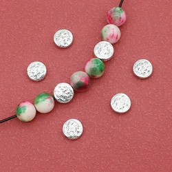 20pcs/Lot Simple Texture Round Flat Beads 8.5x3mm Jewelry Decorations Tibetan Silver Spacers Beads DIY Bracelets Necklace Crafts