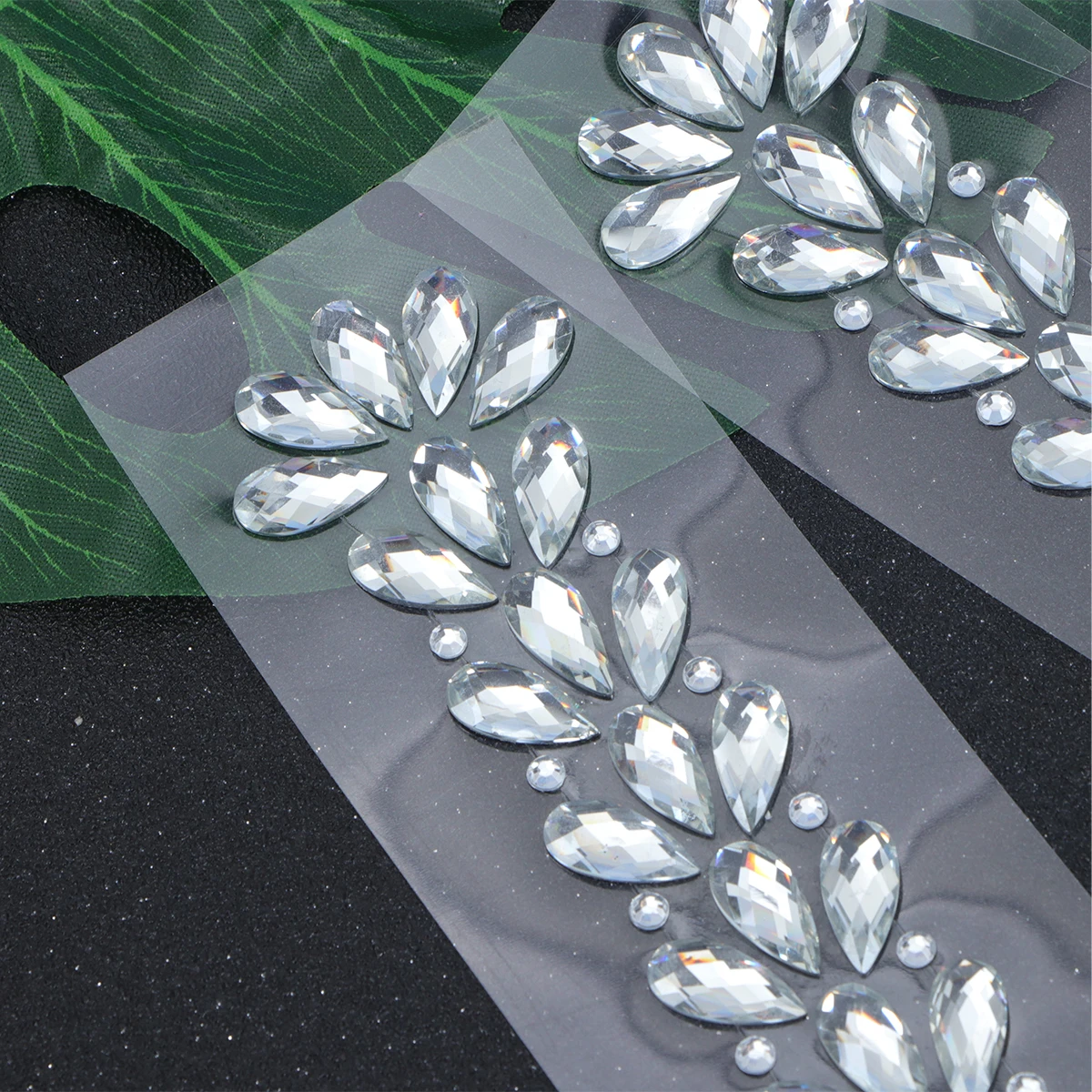 

3 Sheets Resin Sticker Colored Rhinestone DIY Craft Crystal Decor Petals Style Sturdy Durable Bright Elegant Gem