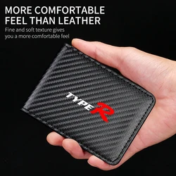 Car Driver License Wallet ID Credit Card Storage Holder Purses For Honda Type R Types Civic 4d 10th Gen 8th CRV City Accord Hrv