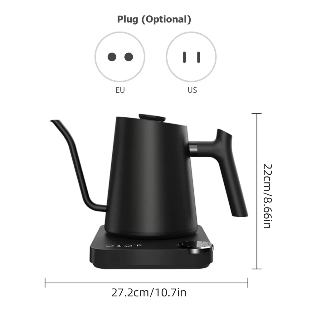 Gooseneck 0.9LTemperature Control Stainless Steel Inner Electric Kettle Quick Heating1200W Electric Kettles for Pour Over Coffee view 6