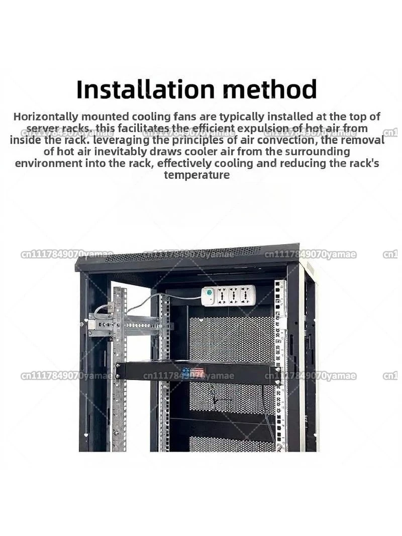 220V 1U Rackmount Server Chassis High Airflow Temperature Control Cooling Fan