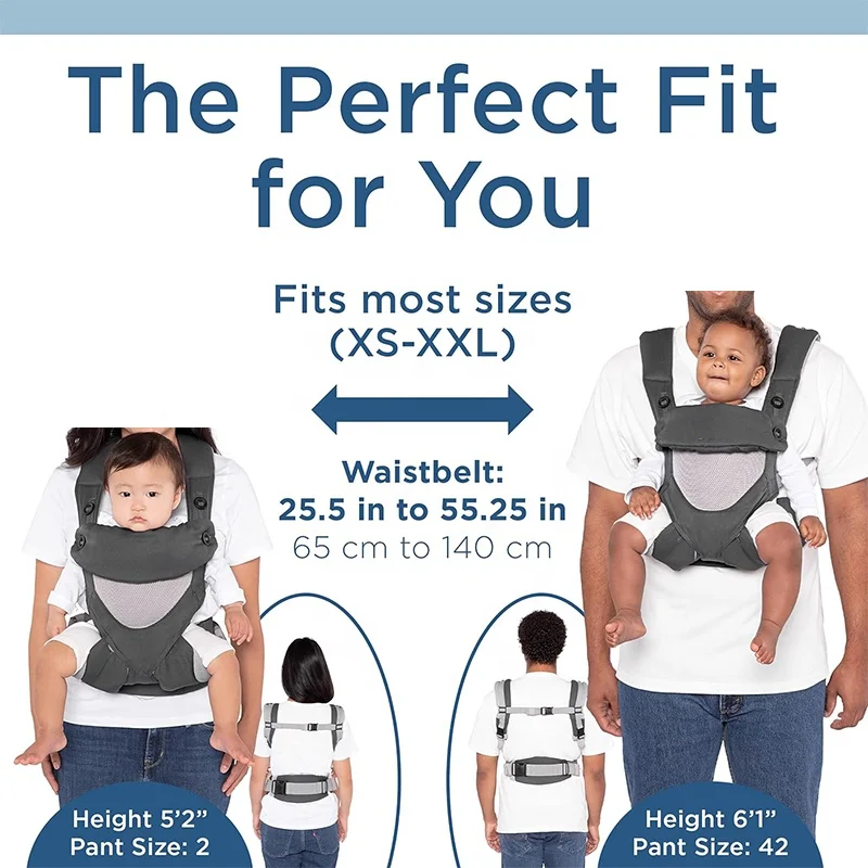 Ergonomic Baby Wrap Carrier, Mochila, Apoio Lombar, Frente e Costas, Atacado, 6 em 1