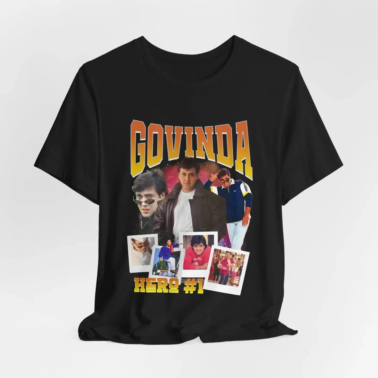 Camiseta Vintage Govinda Bollywood Desi Hero 1 Fan, estilo vintage, lavada, informal, unisex, transpirable, suave, para uso diario, versátil