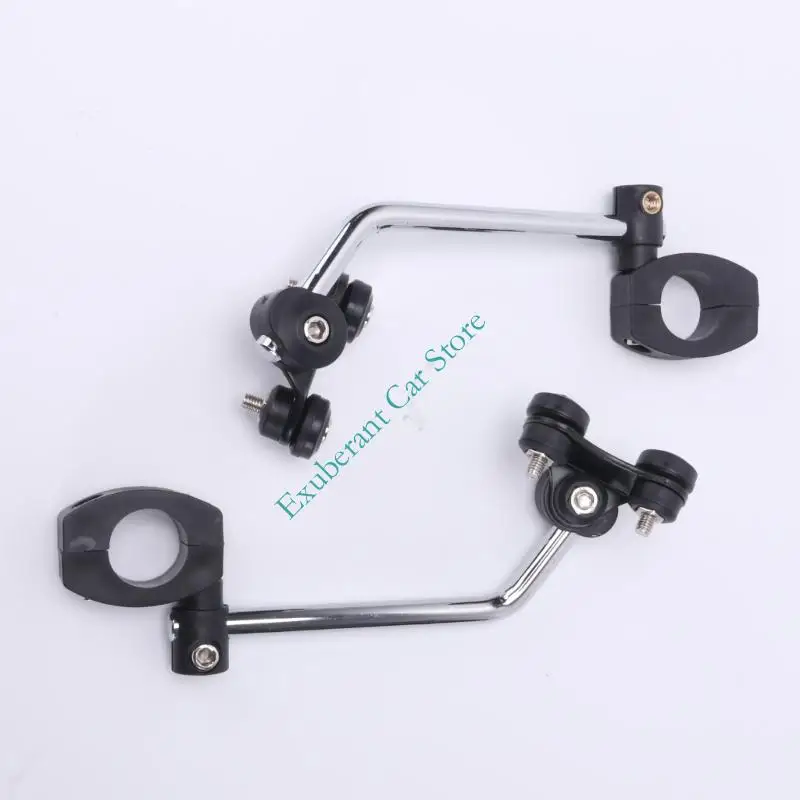 Split Clamp Motorcycle Windshield Mounting Brackets, 1 Pair with Threaded Fasteners, All-Metal Construction, and Adjustable