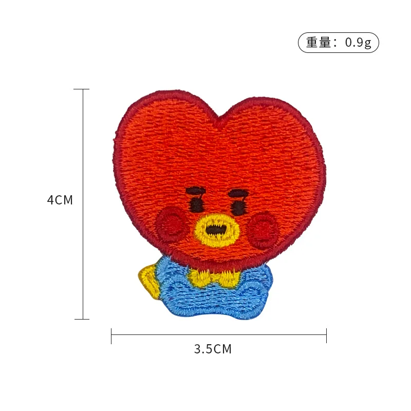 @BT21 Koya Shaky Mang zweidimensionales, besticktes Stoffabzeichen, speziell für Kleidung, Schuhe und Hüte, praktische Stickerei – Detail 8