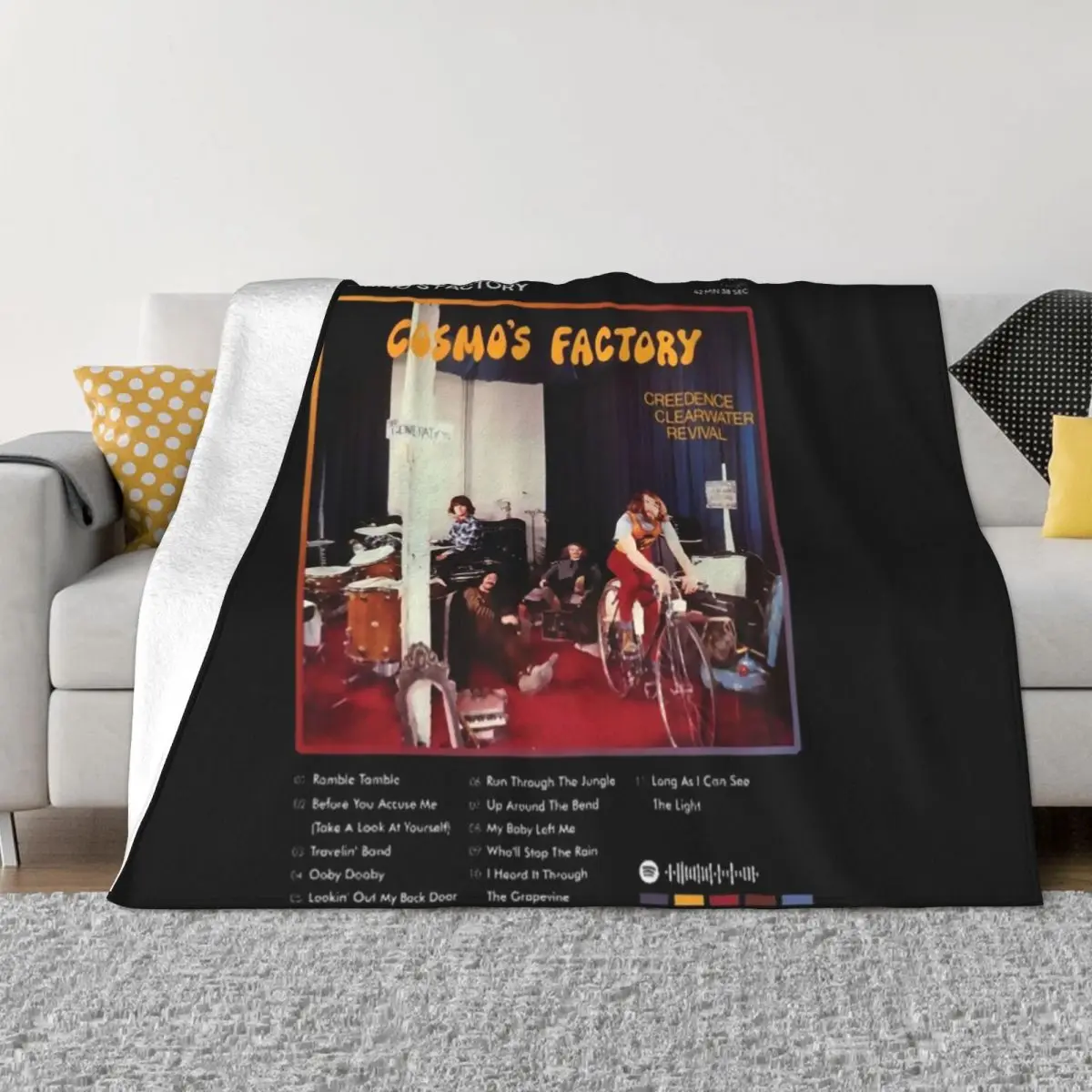 Creedence Clearwater Revival - Cosmo's Factory Tracklist Album (1) Throw Blanket Cute Thins Bed covers Blankets