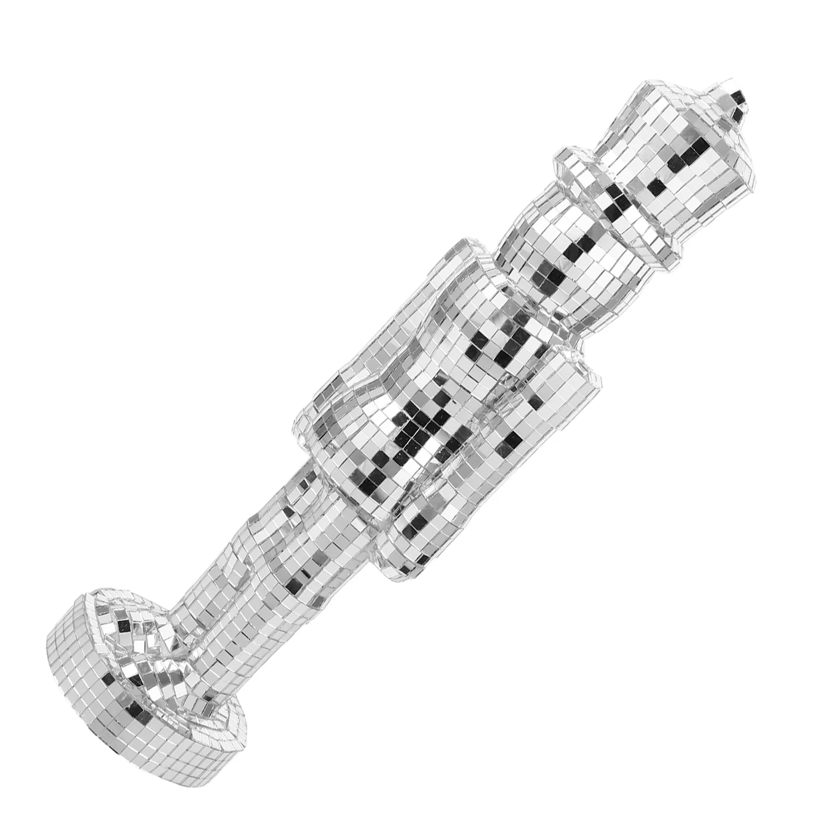 

Nutcracker Christmas Desktop Figures Living Room Ornament Glass Decor Wood Silver Figurine