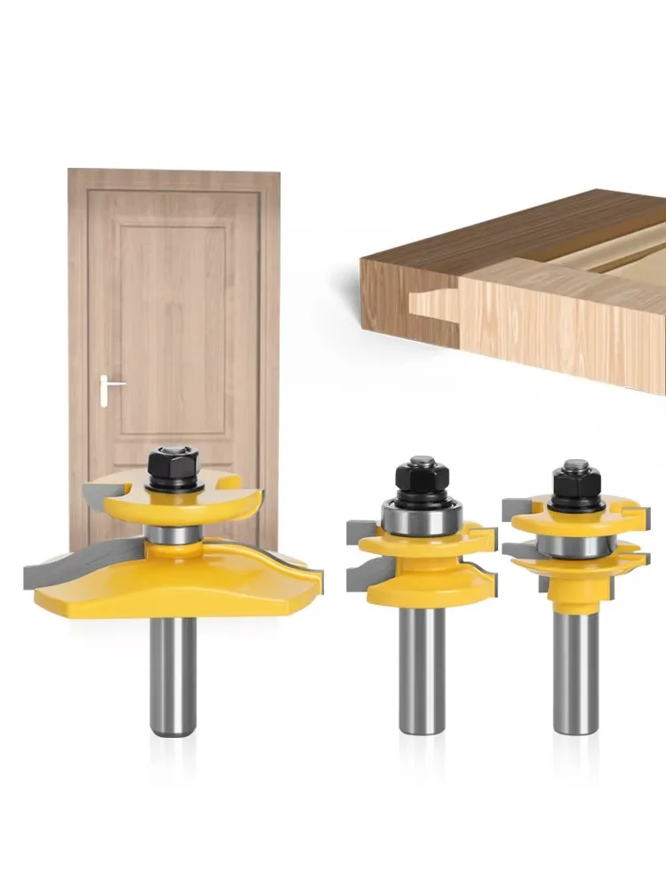 

Нож Data West с шипом + двусторонний нож для дверной пластины, трехсекционный деревообрабатывающий фрезерный станок для двери шкафа, инструмент для резьбы