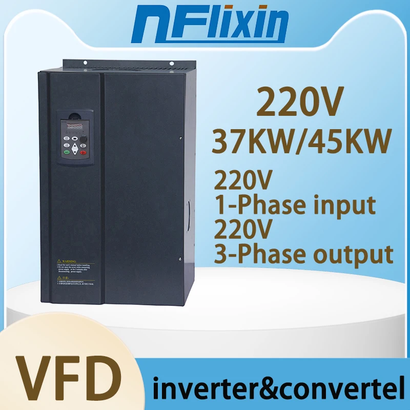 AC 220V 11/15/18.5/22/30/37/45/75KW 1 phase input 3 phase output frequency converter for motor Speed Controller  inverter drives