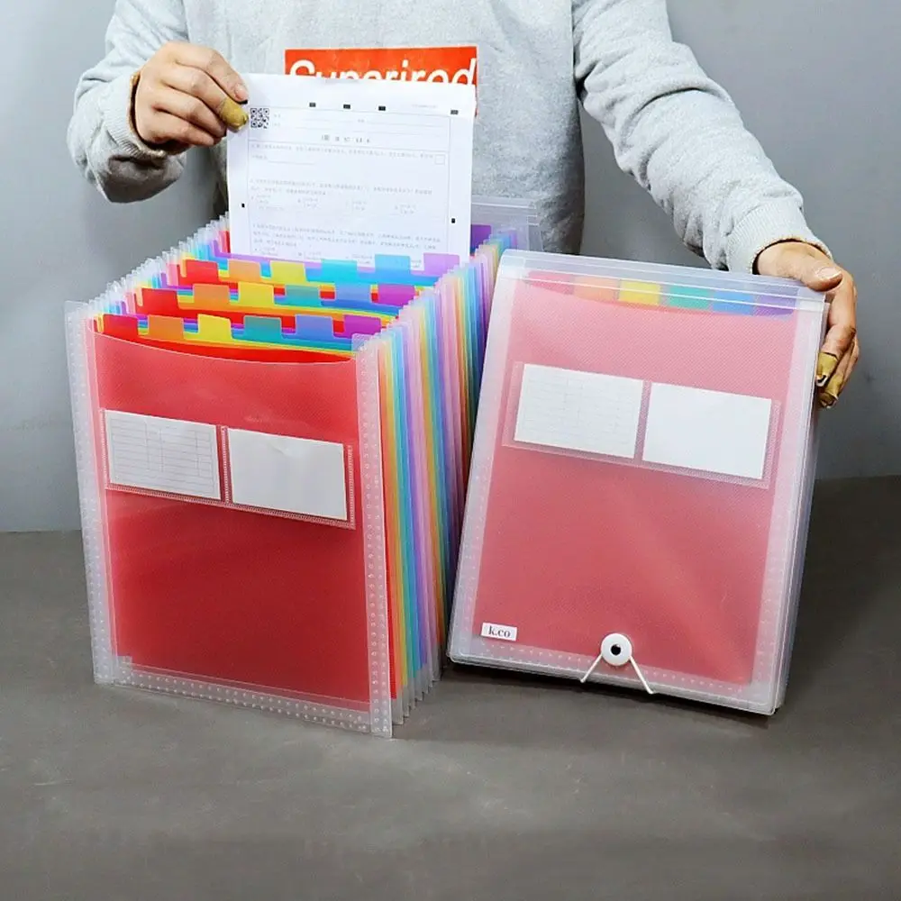 Archivador A4-Aktenordner, Aktenclip, 7/25 Fächer, Aktenorganisator, bunt, großes Fassungsvermögen, erweiterbarer Regenbogen-Ordner