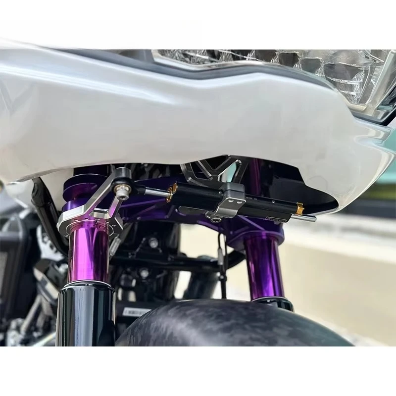 Black3 Road Glide Motorrad Aufhängungsteile Lenkungsdämpfer Halterung Vordergabeln 54mm/58mm/49mm Aus Langlebigem Aluminium Gefertigt