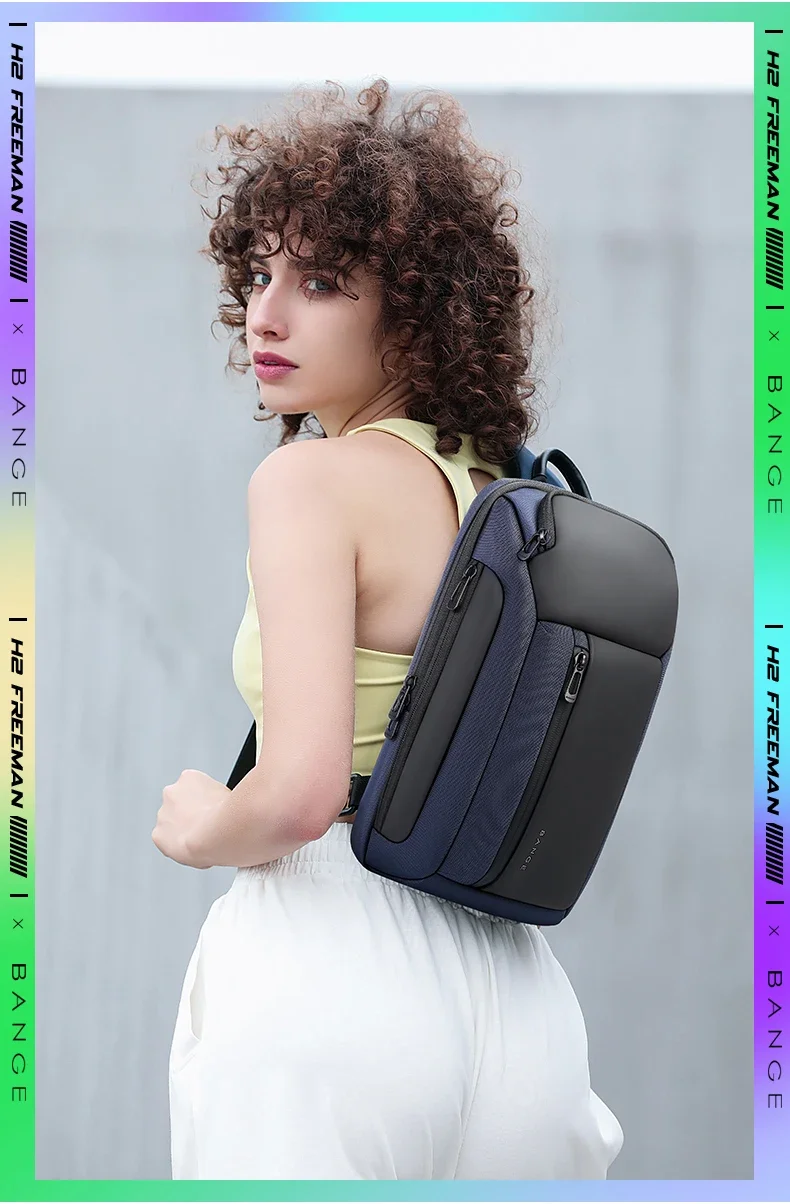 BANGE Chest Bag Six Trend Colors Chest Oxford Trendy Waterproof Fashion Items, Large Capacity Memory for Both Men and Women