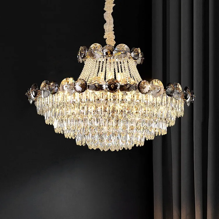 

Light luxury, French crystal living room, chandelier, European and American luxury, high-end villa, dining room, bedroom