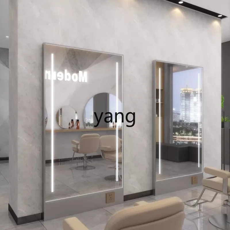 

lmm floor-to-ceiling simple hair cutting mirror hair salon LED perm and dyeing mirror table