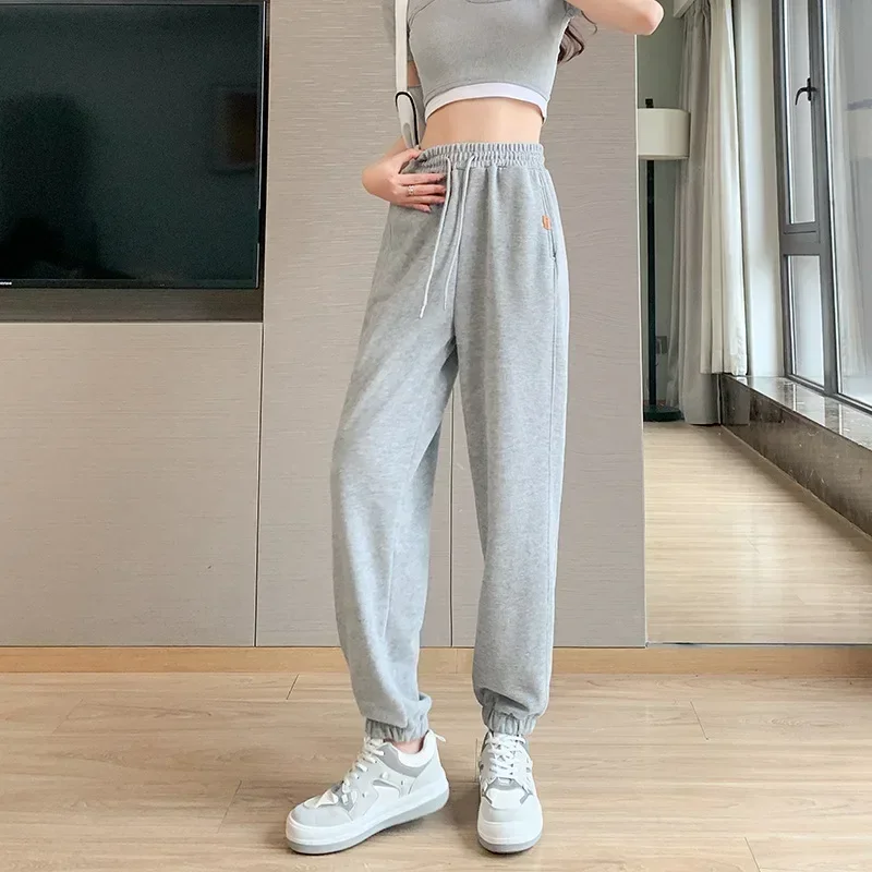 Korean Style Blue Sweatpants For Women Baggy Pants High Waist Jogger Wide Leg Trousers Women's Sports Pants Sweatpants Y2k