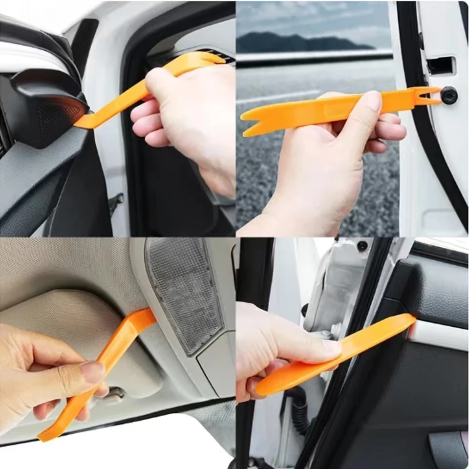 Car Door Panel Adhesive Buckle Screwdriver Nail Remover Buckle Removal Sheep Horn Nail Remover Interior Panel Tool Pry Plate