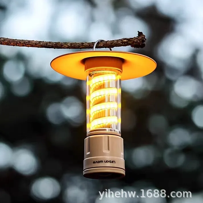 2025 New Long Range Strong Light Charging Atmosphere Searchlight Camping Light Portable Emergency Outdoor Tent Camping Light