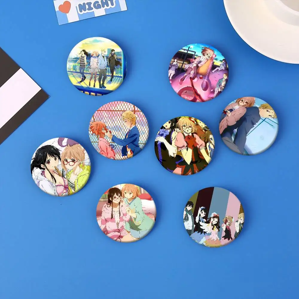 Anime B-Beyond the Realm Round Pin Slogan Creative Brooch Backpack Clothes Decoration Fashion Cartoon Jewelry Gift