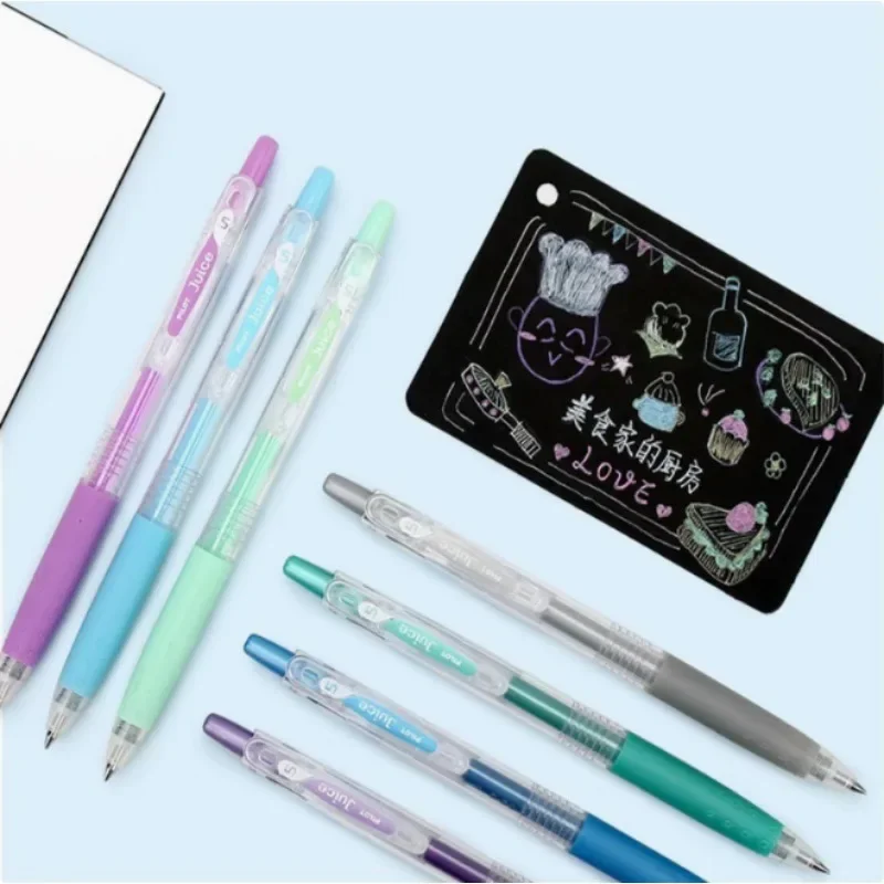 0.5mm Pilot Baile Juice Pen Set Color Press Neutral Pen Student Notes Drawing Hand Account Speed Drying Water Pen 6 Piec/12 Piec