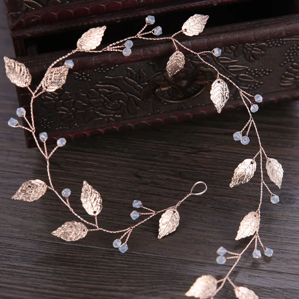 

Pearl Headband Bridal Headdress Hair Accessories Wedding Headpiece Bridesmaid Leaf Elegant Pearl Leaf Design Lightweight