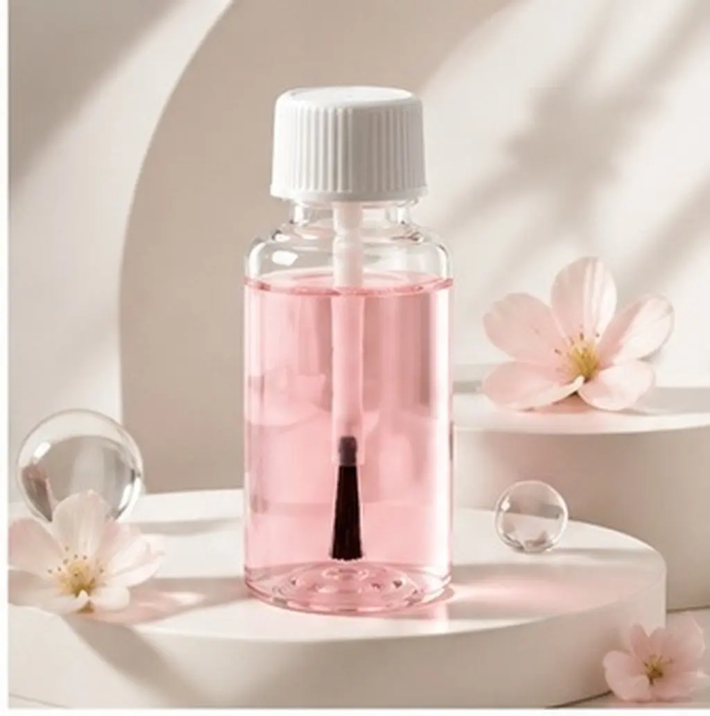 20Pcs Transparent Pet Nail Art Bottles with Built-in Brush Cap Empty Refillable Cuticle Oil Containers for Travel Daily Nail