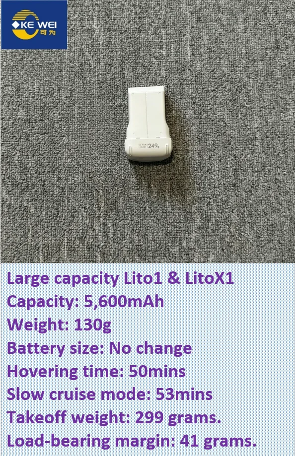 Large Capacity Refitting Battery 5200mAh ~ 7000mAh for DJI Lito1 & LitoX1 Drone for Drone Fans